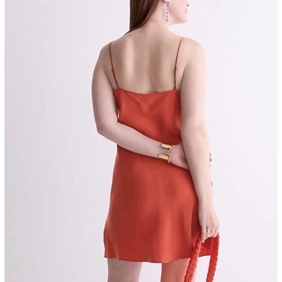 J. Crew Wildfire Red Gwen Sleeveless Cupro Slip Dress Plus Size 18 NWT BI679 - Picture 2 of 13